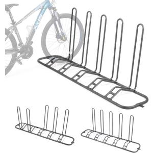 XCSOURCE Bike Parking Stand, Bike Rack Bicycle Floor Parking Stand for 5 Bikes, Adjustable Dual Purposes Bike Storage Holder for Garage, Indoor & Outdoor