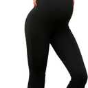 Maternity Jumpsuit Flare Leg Tank Scoop Neck Bodycon Full Length Maternity Bodysuit, S