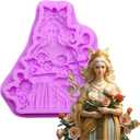 Goddess Rose Silicone Fondant Molds Flower Fairy Chocolate Baking Molds for Cake Decorating Cupcake Topper Gum Paste Candy Polymer Clay
