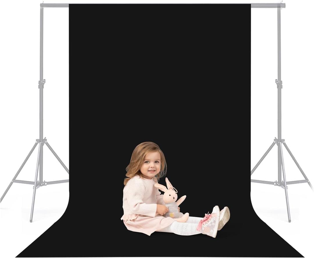 3.3x5Ft Black Backdrop Photography Background,Black Sreen for Photo Studio, Portraits, and Product Shooting, Photo Booth Backdrop, Video Recording Parties