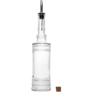 BULK PARADISE Large Clear Decorative Glass Bottle with Spout and Cork, 32oz, 1 Bottle - Design: EPLI (3in X 11.9in)
