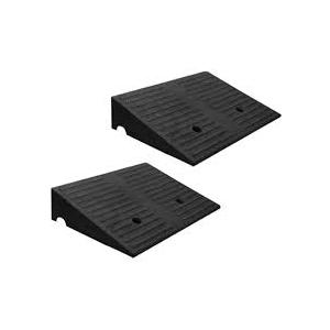Curb Ramps for Driveway Threshold Wheelchair Doorway Sidewalks Shed Heavy Duty, 2 Pack 3.9 inch Rise, Ramps for Wheelchairs for Home Steps, Motorcycles, Lawn Mowers, 7000lbs Powersport Loading
