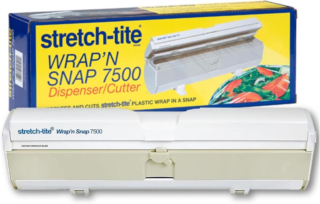 Stretch-Tite Wrap'n Snap 7500 Dispenser, Easy Refill and Cutter for Plastic Wrap