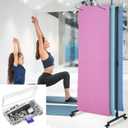 Yoga Mat Holder Hanging, Metal Double Sided Yoga Mats Storage Cart on Wheels, Floor Standing Pilates Mat Rack for Home Gym, Exercise, Yoga Studio, with Punching Tool(Black)