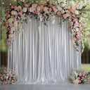 Outpain 10x10ft Silver Sequin Backdrop Curtains -Heavy Duty Gold Photography Backdrops with Non-Shedding Glitter, Wrinkle-Free Stage Drapes for Wedding/Christmas/Studio Shoots (5x10ft 2 Panels)