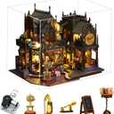 Fifijoy DIY Miniature Dollhouse Kit, Holo Magic City DIY Miniature House kit Wooden Dollhouse Kit, DIY Mini House kit for Adults to Build