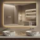 40"X30" LED Bathroom Mirror with Lights, Anti-Fog, Backlit Lit with CRI>90 | Lighted Bathroom Vanity Mirror for Wall, Memory Function, Tempered Glass, 3 Colors Frameless Lighted Mirror for Bathroom