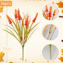 36 Bundles Artificial Fall Flowers Outdoors Fake Fall Lavender Flowers UV Resistant No Fade Plastic Faux Fall Plants for Indoor Home Porch Autumn Thanksgiving Fall Decorations (Orange)