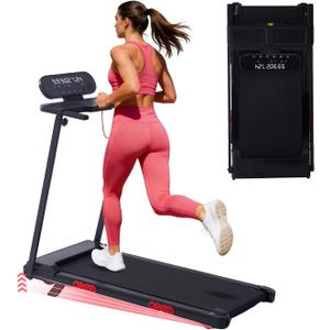 Walking Pad Treadmill with Handle Bar, Eelectric Treadmill for Home, Small Walking Pad Treadmill with Incline, Portable Mini Treadmill with Handles for Home Exercising, 3.5HP, 0.6-10MPH, 400LBS