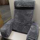 ENITYA Reading Pillow for Sitting in Bed Adult, 24in XXL Back Pillow for Bed Sitting up, Big Pockets & Built-in Arms, Back Support Chair Pillow for Watching TV/Reading/Gaming/Resting/Post Surgery,Grey