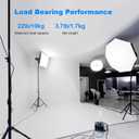 2pack Heavy Duty Light Stand 9.2ft / 110" Aluminum Spring Cushioned Tripod Lighting Stands Max Loading:10KG Adjustable 94cm-280cm with Carry Bag for Photography Softboxes Umbrella Studio Shooting
