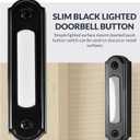 Newhouse Hardware LED Lighted Metal Door Chime Push Button (Black) | Surface Mount Lighted Door Bell Button | Replacement Wired Doorbell Button for Most Door Bell Chimes
