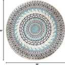 Faux Fur Boho Round Rug Round Area Rug Washable Rug Non-Slip Gray and Blue Small Round Rug Ultra Sofa Carpet for Living Dining Room Bedroom 3'x3' Round Blue/Multi
