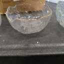 Navaris Glass Serving Bowls - Set of 3 Gold Edge Tempered Glass Dessert Bowl Dishes for Ice Cream, Jelly, Fruit, Hot, Cold Food- Small, Medium, Large