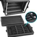 Diandian 6U Rack Case Shallow 16" Depth, 19" Rackmount Flight Case, Watertight Dust-Proof, Shock Mount for Amplifier, Pro Audio, DJ Mixer, Effects with Microphone Compartments, 6U Rack Space 16" Deep