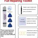 Rear Back Glass Replacement for Samsung Galaxy S25 Ultra 6.9-inches with Reparing Toolkit(Titanium Silverblue)