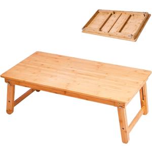 Bamboo Coffee Table Foldable,Low Floor Dining Table Collapsible Oriental Folding Table for Living Room Small Spaces Picnic Table Ground Portable Table,Floor Desk for Adults,33.5Lx17.7Wx5.7H