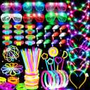 Glow Sticks Party Favors for Kids 156 PCS - Glow in The Dark Party Supplies for Kid/Adult, LED Light Up Bracelet Necklaces Glasses Headband Accessories, Valentines Birthday Carnival Neon Decorations