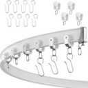 Flexible bendable ceiling curtain track, curved rod with silent roller bracket, room divider, RV ceiling track (White, 3 Meters (9.84 FT)