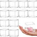 Juexica 12 Pcs Clear Acrylic Box with Lid Plastic Small Acrylic Boxes Decorative Storage Box Jewelry Display Mini Clear Container for Home Candy Pill Tiny Jewelry(Square,1.8 x 1.8 x 1.8)