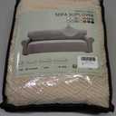 XINEAGE 2025 New 1 Piece Couch Covers for 2 Cushion (55"-69") Stretch Loveseat Sofa Cover Slipcover Jacquard Universal Furniture Protector with Elastic Bottom for Kids,Dog (Loveseat, Beige) (Medium (55"-69"))