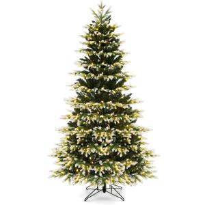 7-ft Pre-Lit Christmas Tree 3 Modes Hinged with Quick Power Connector - 500 Lights