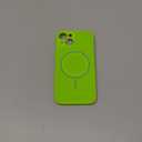 oakxco for iPhone 13 iPhone 14 Case Silicone Mag Safe, Magnetic Slim Thin Phone Case Compatible with Magsafe, Women Girls Cute Girly Bright Fluorescent Rubber Safecase with Camera Cover, Neon Green