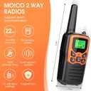 Walkie Talkies, MOICO Long Range Walkie Talkies for Adults with 22 FRS Channels, Family Walkie Talkie with LED Flashlight VOX LCD Display for Hiking Camping Trip (Orange 2 Pack)