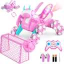 Terucle Remote Control Car, 8WD Bionic Mantis Toys with 360 Rotating Rc Drift Car | 2.4GHz RC Cars with Cool LED Lights, Music & Spray | Ideal Birthday Toys for Ages 8-13 Boys Girls (Pink)