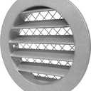 FRESH SPEED 4 inch Grey Round Metal Dryer Vent Cover Flat Louver with Mouse Mesh