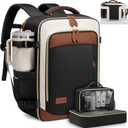 LOVEVOOK 40L Travel Backpack for Women, Carry On Backpack with 3 Packing Cubes,TSA Personal Item Travel Bag Airline Approved, Water Resistant Weekender Overnight Luggage Daypack, Fits 17.3 Inch Laptop (H-black-beige-brown)