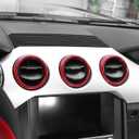 RT-TCZ Center Console Air Conditioner Outlet Vent Trim Cover Ring Interior Accessories for Ford Mustang 2015-2022,3PCS (Red)
