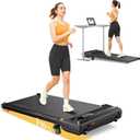 Walking Pad Treadmill with 10% Incline, Under Desk Treadmill, Compact Portable Treadmills for Home Office, 285lbs Capacity, APP/Remote Control, Exercise Anytime, Low-Noise (Black)