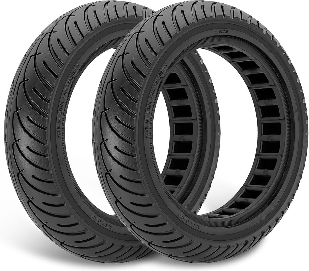 8.5 x 2.0 Inches Electric Scooter Gotrax Tire 50/75-6.1 Solid Tire Fit for Gotrax Gxl V2/XR Apex Xl~Hiboy S2 Max Pro~Hover 1~AOVOPRO ES80~Xiaomi, 8 1/2" Tyre Anti-explosion Replacement Wheel (Coil Black 2Pcs)