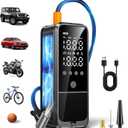 160PSI Tire Inflator Portable Air Compressor, 6000mAh Portable Tire Inflator for Car Portable Air Pump with Tire Gauge Pressure & LED Light Air Pump for Car Tires Cordless Bike Pump for Car