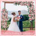 Wavwavw 6 Pcs Artificial Peony Silk Florals Fake Mix Silk Peony Rose Faux Flower Hydrangea Bouquet Elegant Realistic Wedding Floral Centerpiece for Home Party Table Arrangement (Light Pink)