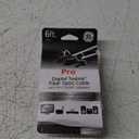 GE Pro 6 ft. (1.8M) Digital Fiber Optic Audio Toslink Cable with Mini Toslink Adapters, High Grade, Compatible with Streaming Devices, Surround Sound, Blu-Ray, DVD, DVR, Sound Bars, and More, 33533, BLACK