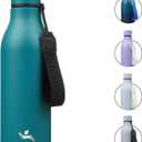Insulated Water Bottle with Strap,18 oz Double Wall Stainless Steel Vacuum Bottles Metal Water Flask,Lake Blue