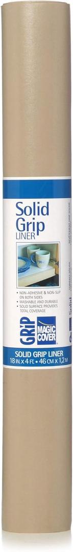 Magic Cover Solid Grip Liner For Drawer, Shelf, Counter Tops and Surface Setting - Taupe - 18''x4'