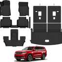 Naibeve Floor Mats for Jeep Grand Cherokee L 2021-2026 no Center Armrest | All Weather Floor Mats, Cargo Mat, Backrest Mats, Door Sill Guards, 6 Seats w/o 2nd Row Center Armrest Protector accessories