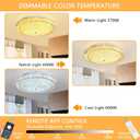 19.6" Modern Crystal Chandelier Dimmable LED Flush Mount Ceiling Light with Remote Control for Living Room Dining Room Bedroom Hallway Foyer Gold