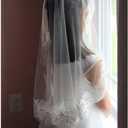 Merroyal First Holy Communion Veil Floral and Lace Veil for Girls,White,37 Inches