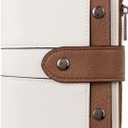 CLUCI Small Wallet for Women Leather Slim Womens Wallet Bifold Multi Card Holder Organizer Designer with Removable ID Window (0 Beige with Brown)