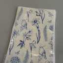 Blue and White Floral Bird Party Favor Bags - 50Pcs Plastic Sketch Birds Flowers Candy Treat Snack Gift Sacks with Handles Snack Goodie Bags for Wedding Birthday Party Supplies Decor