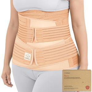 3 in 1 Postpartum Belly Support Recovery Wrap – Postpartum Belly Band, After Birth Brace, Slimming Girdles, Body Shaper Waist Shapewear,Post Surgery Pregnancy Belly Support Band (Classic Ivory,2XL)