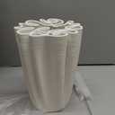 Nordic Ceramic Vase - White Textured Fluted Vase for Modern Boho Home Decor, Minimalist Table Centerpiece for Living Room, Dining Table, or Shelf Display