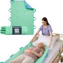 CYMULA Washable Positioning Bed Pad with 8 Reinforced Handles,Leakproof, Reusable Incontinence Absorbent Underpad for Elderly Care, Lifting, Turning, Transferring Patient (Green, 34"x52"-1 Pack)