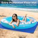 Inflatable Tanning Pool Lounger Float with Protection Tarp, 75" x 75" Pool Floats Adult with Pillow, 6 in 1 Suntan Tub Raft Floatie, Sunbathing Water Lounge Blow Up Pool Kids Ball Pit Party Gifts (Blue)