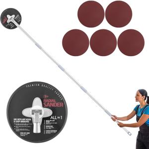 Pole Sander For Drywall, Sanding Pole 49-93 Inch Manual Hand Drywall Sander with Extension Pole, Perfect for Painting | Complete with 5 Sanding Sheets (60, 100, 180, 240, 320 Grit)