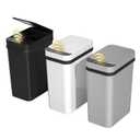 FRESHLIX 3 Pack Bathroom Trash Can 2.6 Gallon Small Touchless Automatic Motion Sensor Trash Cans Slim Waterproof Garbage Bin with Lid for Kitchen, Office, Bedroom Black White Grey